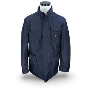 RefrigiWear Navy Blue Insulated Field Jacket Womens XL 54 Logo Patch Coat